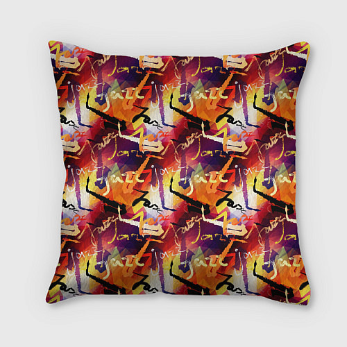 Подушка квадратная Джазовая Музыка / 3D-принт – фото 2