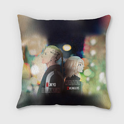 Подушка квадратная Токийские мстители - Майки и Дракен, цвет: 3D-принт