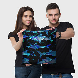 Подушка квадратная На дне морском Акулы, цвет: 3D-принт — фото 2