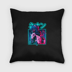 Подушка квадратная Евангелион Неоновый Токио, цвет: 3D-принт