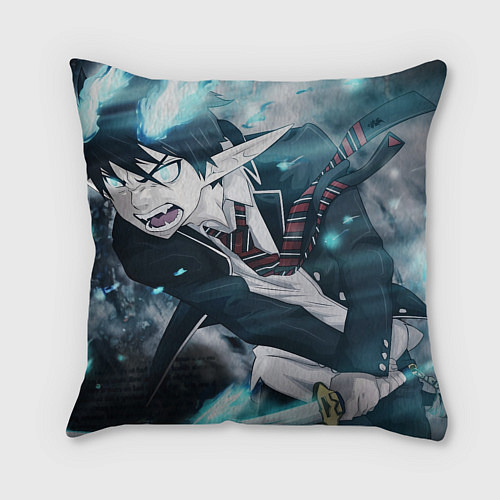 Подушка квадратная Злой Рин Окумура / 3D-принт – фото 2