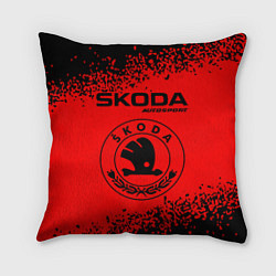 Подушка квадратная SKODA Autosport Арт, цвет: 3D-принт