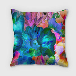 Подушка квадратная Красочный цветочный паттерн, цвет: 3D-принт