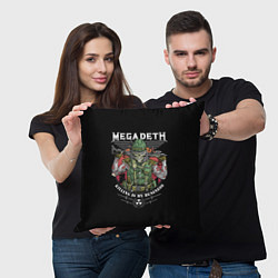 Подушка квадратная MEGADETH killing is my business, цвет: 3D-принт — фото 2