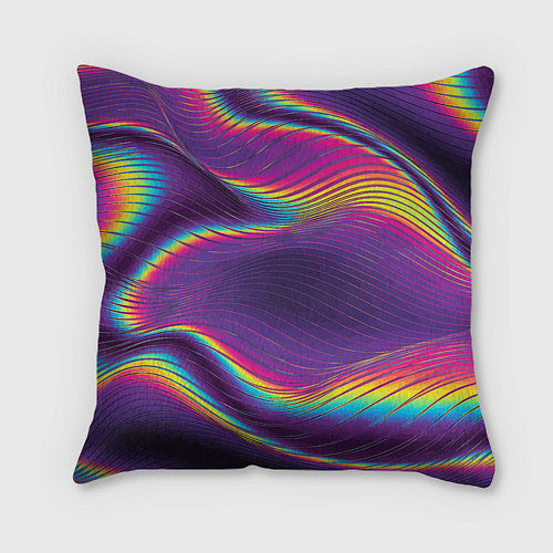 Подушка квадратная Neon fashion pattern Wave / 3D-принт – фото 2