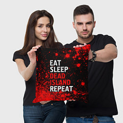 Подушка квадратная Eat Sleep Dead Island Repeat Краска, цвет: 3D-принт — фото 2