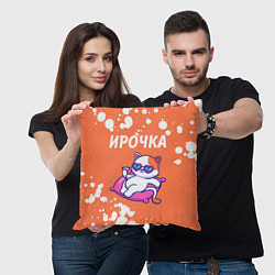 Подушка квадратная Ирочка КОШЕЧКА Краска, цвет: 3D-принт — фото 2
