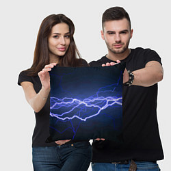 Подушка квадратная Lightning Fashion 2025 Neon, цвет: 3D-принт — фото 2
