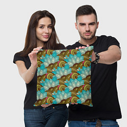 Подушка квадратная Абстрактные лепестки цветов, цвет: 3D-принт — фото 2