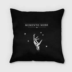 Подушка квадратная Memento Mori Надпись, цвет: 3D-принт