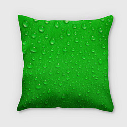 Подушка квадратная Зеленый фон с росой, цвет: 3D-принт