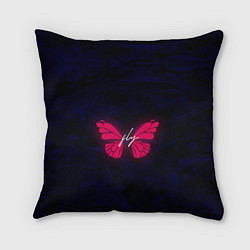 Подушка квадратная Бабочка неон FLY, цвет: 3D-принт