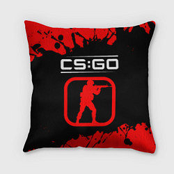 Подушка квадратная CS:GO лого с линиями и спецназом, цвет: 3D-принт