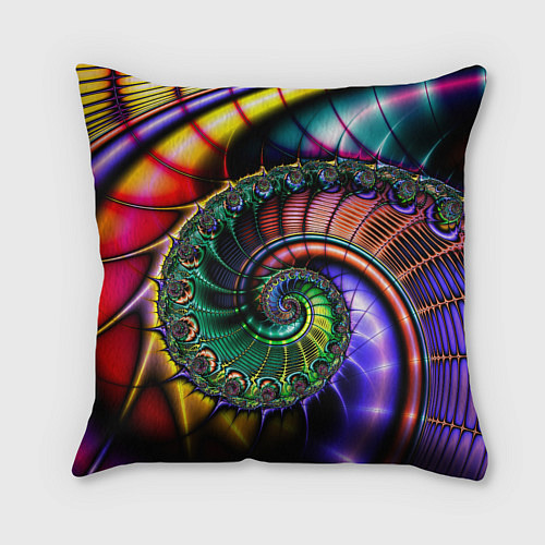 Подушка квадратная Красочная фрактальная спираль Colorful fractal spi / 3D-принт – фото 2