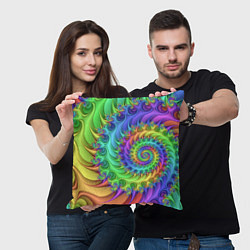 Подушка квадратная Красочная фрактальная спираль Узор Colorful fracta, цвет: 3D-принт — фото 2