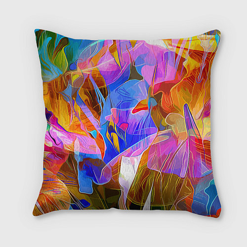 Подушка квадратная Красочный цветочный паттерн Лето Colorful floral p / 3D-принт – фото 2