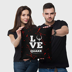 Подушка квадратная Quake Love Классика, цвет: 3D-принт — фото 2