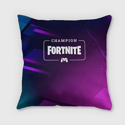 Подушка квадратная Fortnite Gaming Champion: рамка с лого и джойстико, цвет: 3D-принт