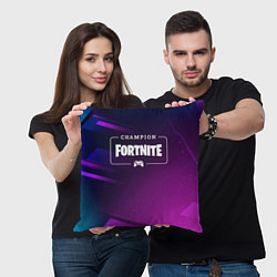 Подушка квадратная Fortnite Gaming Champion: рамка с лого и джойстико, цвет: 3D-принт — фото 2