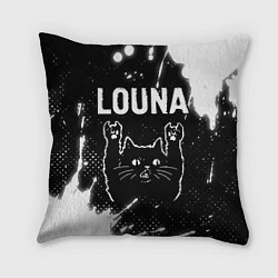 Подушка квадратная Группа Louna и Рок Кот, цвет: 3D-принт