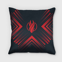 Подушка квадратная Красный Символ Dead Space на темном фоне со стрелк, цвет: 3D-принт