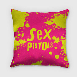 Подушка квадратная Sex Pistols Yellow Logo