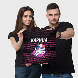 Подушка квадратная Карина КОШЕЧКА Звезды, цвет: 3D-принт — фото 2