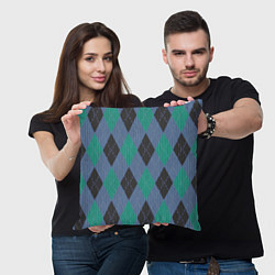 Подушка квадратная Стильный принт с ромбами, цвет: 3D-принт — фото 2