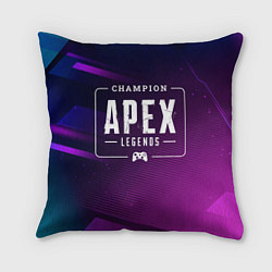 Подушка квадратная Apex Legends Gaming Champion: рамка с лого и джойс, цвет: 3D-принт