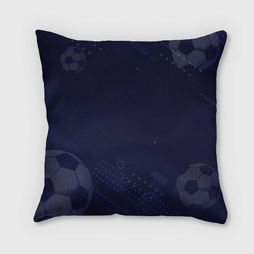 Подушка квадратная Лого Manchester United в сердечке на фоне мячей / 3D-принт – фото 2