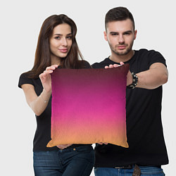 Подушка квадратная Оранжево-пурпурный градиент, цвет: 3D-принт — фото 2