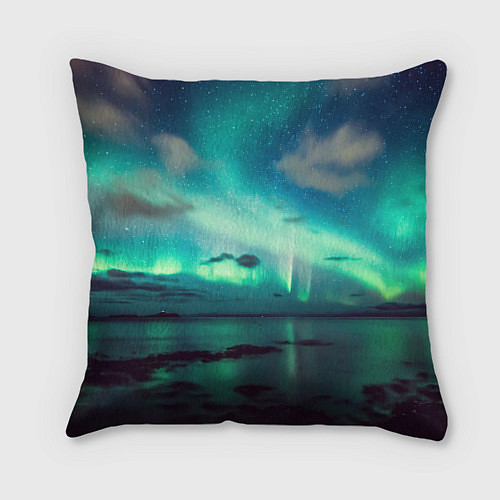 Подушка квадратная Aurora borealis / 3D-принт – фото 2