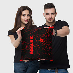 Подушка квадратная ROBLOX красный логотип, цвет: 3D-принт — фото 2