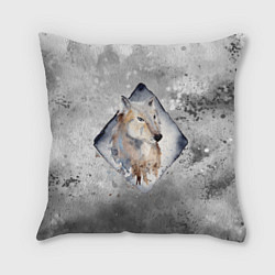 Подушка квадратная Снежный волк 3D, цвет: 3D-принт