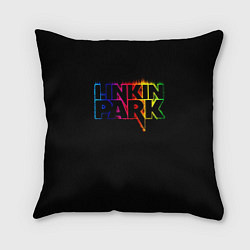 Подушка квадратная Linkin Park neon, цвет: 3D-принт