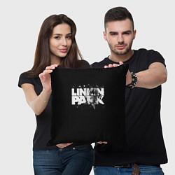 Подушка квадратная Linkin Park логотип с фото, цвет: 3D-принт — фото 2