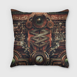 Подушка квадратная Mechanical device in Steampunk Retro style