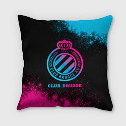 Подушка квадратная Club Brugge Neon Gradient, цвет: 3D-принт