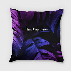 Подушка квадратная Three Days Grace Neon Monstera, цвет: 3D-принт