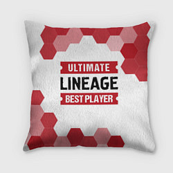 Подушка квадратная Lineage: красные таблички Best Player и Ultimate, цвет: 3D-принт