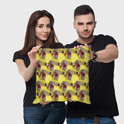 Подушка квадратная Попугай Корелла Орёт Мем, цвет: 3D-принт — фото 2