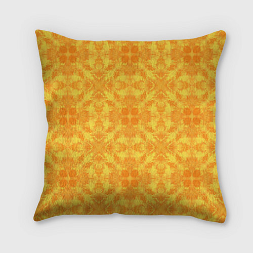 Подушка квадратная Желтый абстрактный летний орнамент / 3D-принт – фото 2