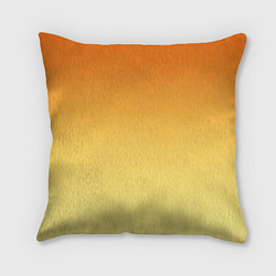 Подушка квадратная Оранжевый, желтый градиент, цвет: 3D-принт