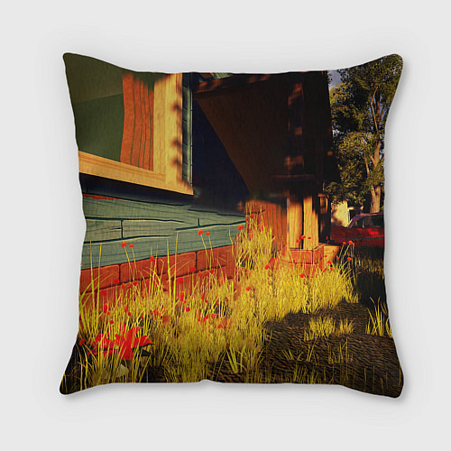 Подушка квадратная Hello Neighbor Привет сосед Сосед поливает / 3D-принт – фото 2