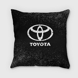 Подушка квадратная Toyota с потертостями на темном фоне, цвет: 3D-принт