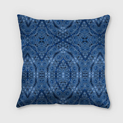 Подушка квадратная Gray blue ethnic arabic ornament, цвет: 3D-принт