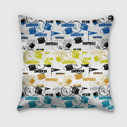 Подушка квадратная American football sports pattern, цвет: 3D-принт