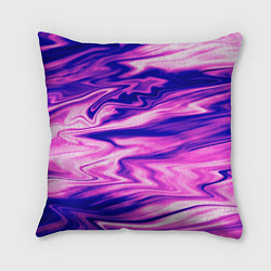 Подушка квадратная Розово-фиолетовый мраморный узор, цвет: 3D-принт