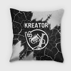 Подушка квадратная Kreator кот - краска, цвет: 3D-принт