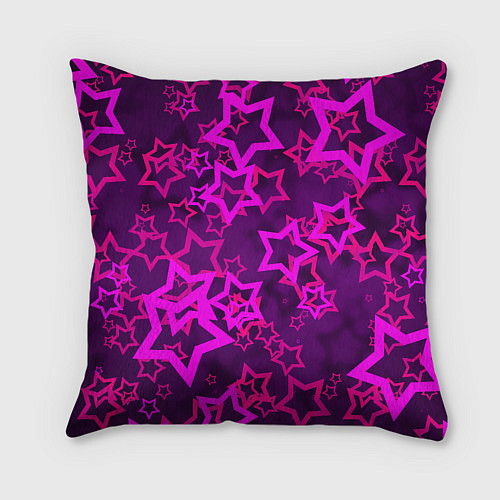 Подушка квадратная Purple stars / 3D-принт – фото 2
